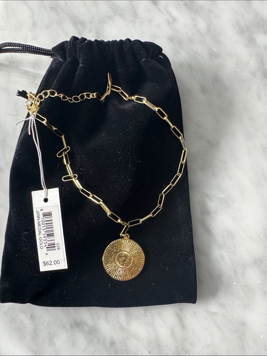 Uncommon James Gold Sunburst Medallion Pendant Paperclip Chain Nwt — image 5 of 6